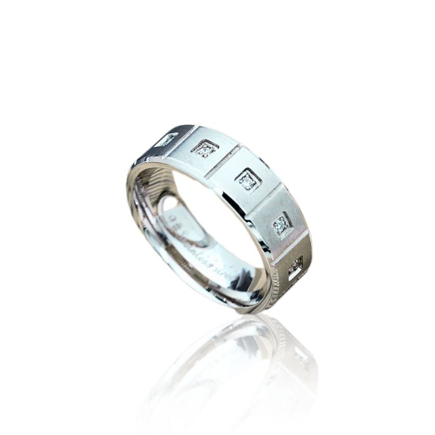 S.Steel Zircon Wedding Men-c - 1.8mm EU66 - ES26 - US11
