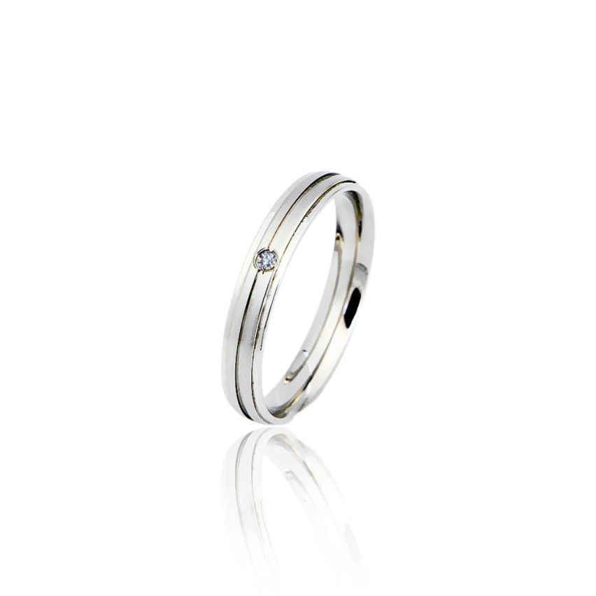 S.Steel Zircon Wedding Women-c - 1.5mm US4